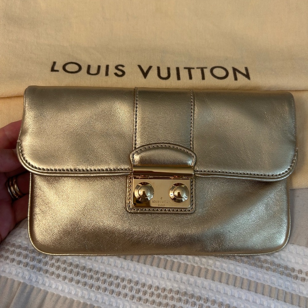 Louis Vuitton Gold Clutch Bag